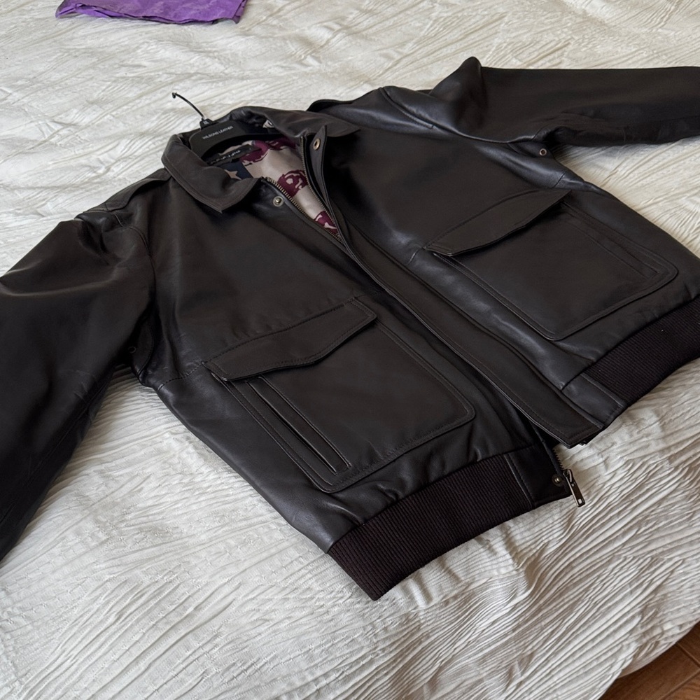 Wilsons Leather Dark Brown Bomber Jacket